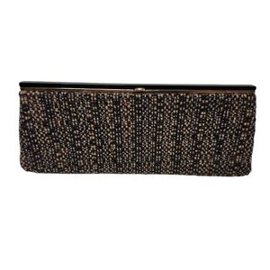 Banana Republic Women's Multicolor Black Pink Blue Wool Clutch Goldtone Hardware